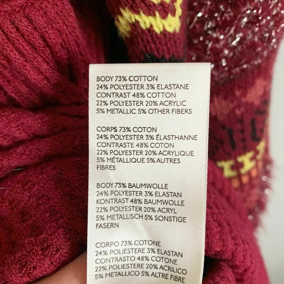 NEW Free People Fair Isle Cozy Cottage Sweater M Pullover Tunic Bell Sleeves Top - Picture 15 of 16